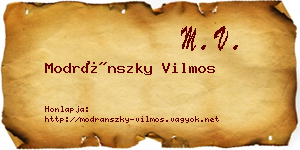 Modránszky Vilmos névjegykártya