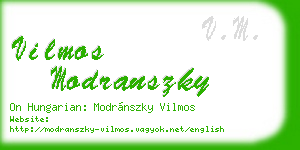 vilmos modranszky business card