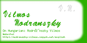 vilmos modranszky business card